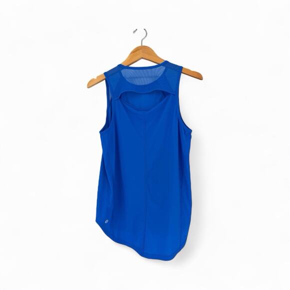 Lululemon Sculpt Tank Top Size 6 Blue Mesh Reflective Details - Picture 3 of 4